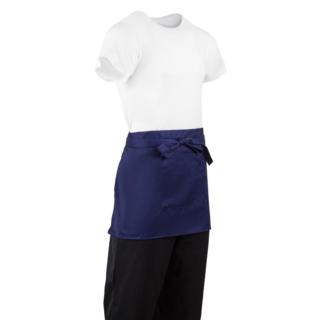 BB179 Whites Short Bistro Apron Navy Blue JD Catering Equipment Solutions Ltd