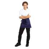 BB179 Whites Short Bistro Apron Navy Blue JD Catering Equipment Solutions Ltd