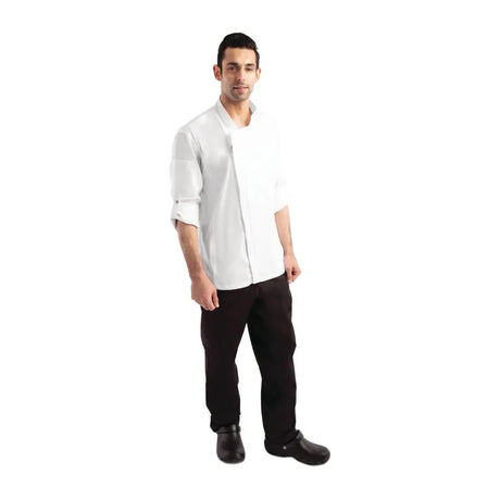 BB264-M Chef Works Unisex Hartford Lightweight Chef Jacket White Size M - JD Catering Equipment Solutions Ltd