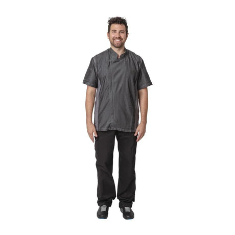 BB270-XL Chef Works Urban Delancey Short Sleeve Denim Chefs Jacket Size XL - JD Catering Equipment Solutions Ltd