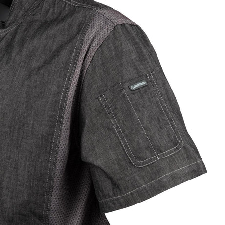BB270-XL Chef Works Urban Delancey Short Sleeve Denim Chefs Jacket Size XL - JD Catering Equipment Solutions Ltd