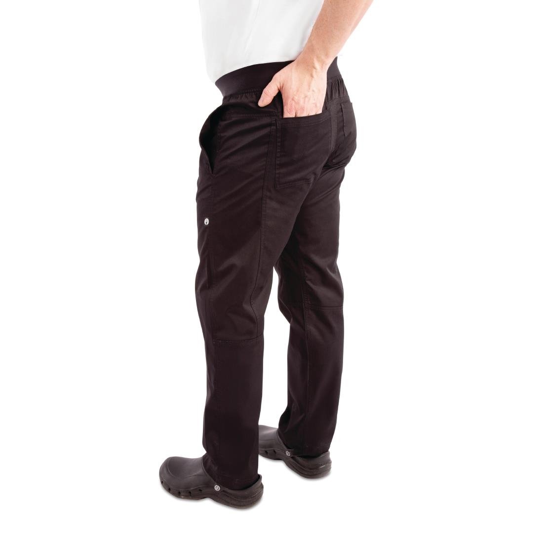 BB301-3XL Chef Works Men's Lightweight Slim Trouser Black Size 3XL JD Catering Equipment Solutions Ltd