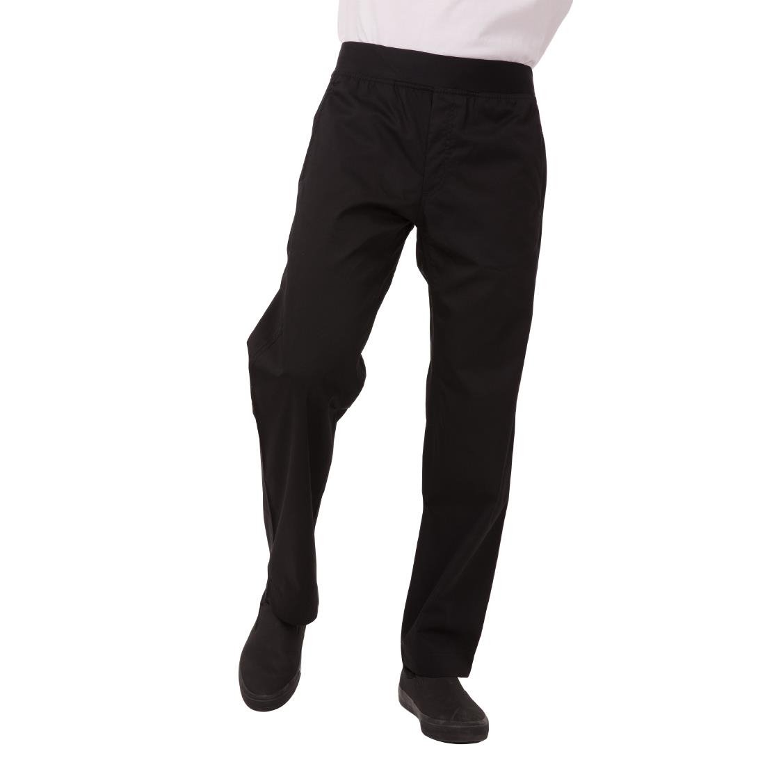 BB301-3XL Chef Works Men's Lightweight Slim Trouser Black Size 3XL JD Catering Equipment Solutions Ltd