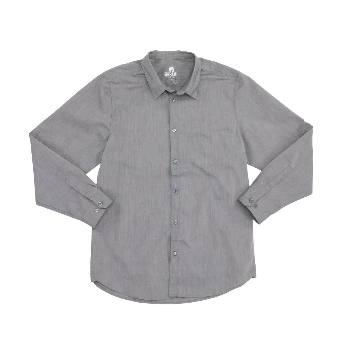 BB336-M Chef Works Urban Modern Chambray Shirt Grey Size M JD Catering Equipment Solutions Ltd