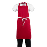 BB466 Whites Bib Apron Red JD Catering Equipment Solutions Ltd
