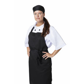 BB475 Nisbets Essentials Bib Aprons Polycotton Black (Pack of 2) JD Catering Equipment Solutions Ltd