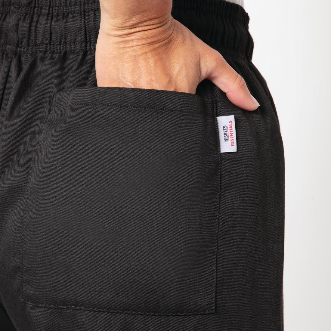 BB477-L Nisbets Essentials Chef Trousers Black L JD Catering Equipment Solutions Ltd