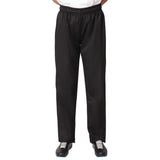 BB477-S Nisbets Essentials Chef Trousers Black S JD Catering Equipment Solutions Ltd