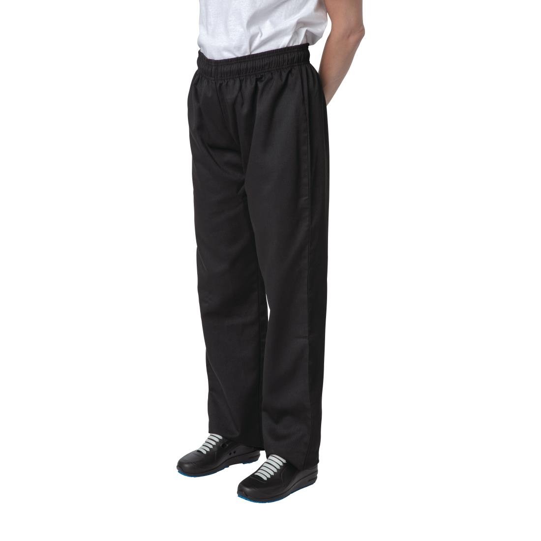 BB477-S Nisbets Essentials Chef Trousers Black S JD Catering Equipment Solutions Ltd