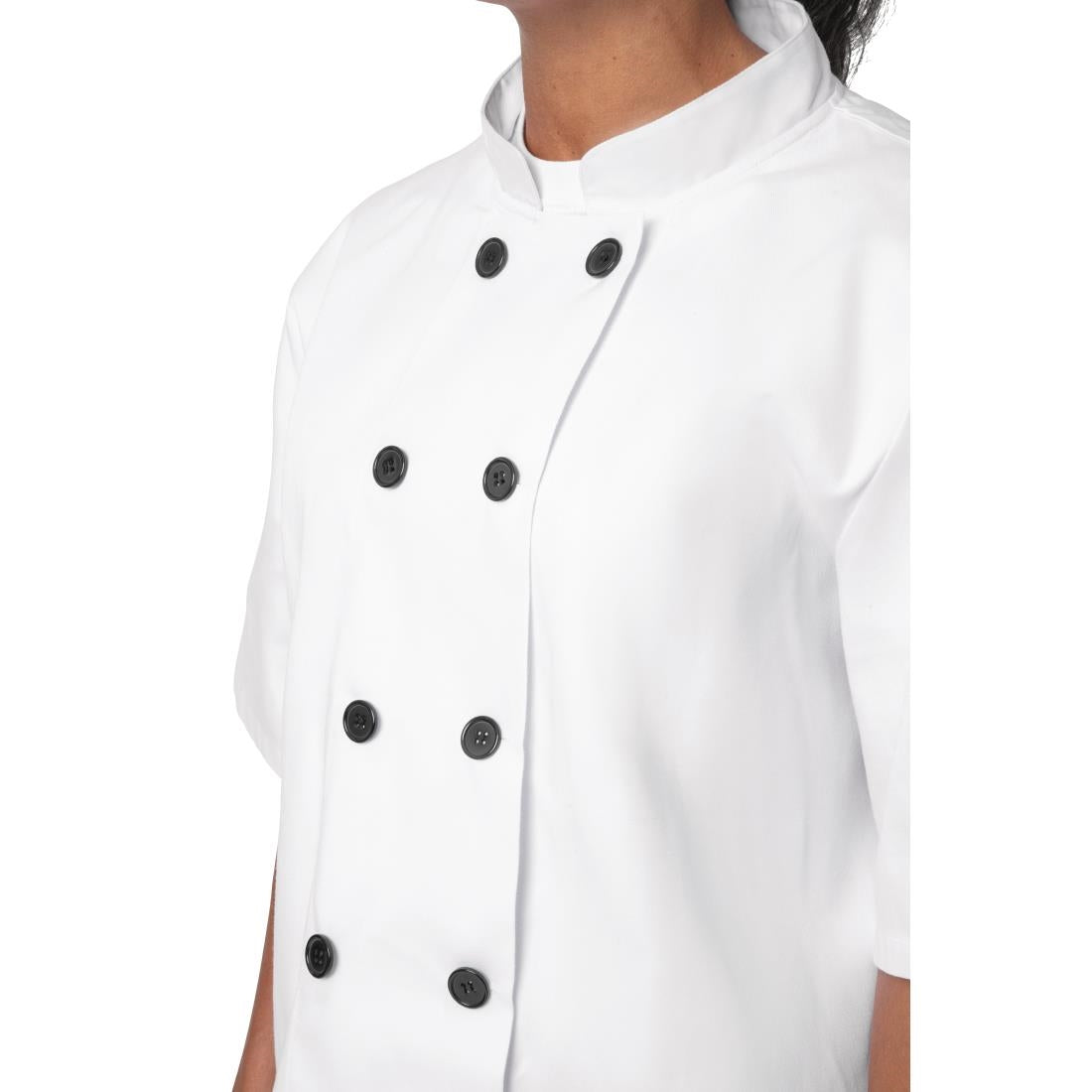BB547-L Nisbets Essentials Short Sleeve Chefs Jacket White L (Pack of 2) JD Catering Equipment Solutions Ltd