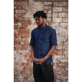 BB575-S Southside NY Kings Mens Denim Lightweight Chefs Shirt Size S JD Catering Equipment Solutions Ltd