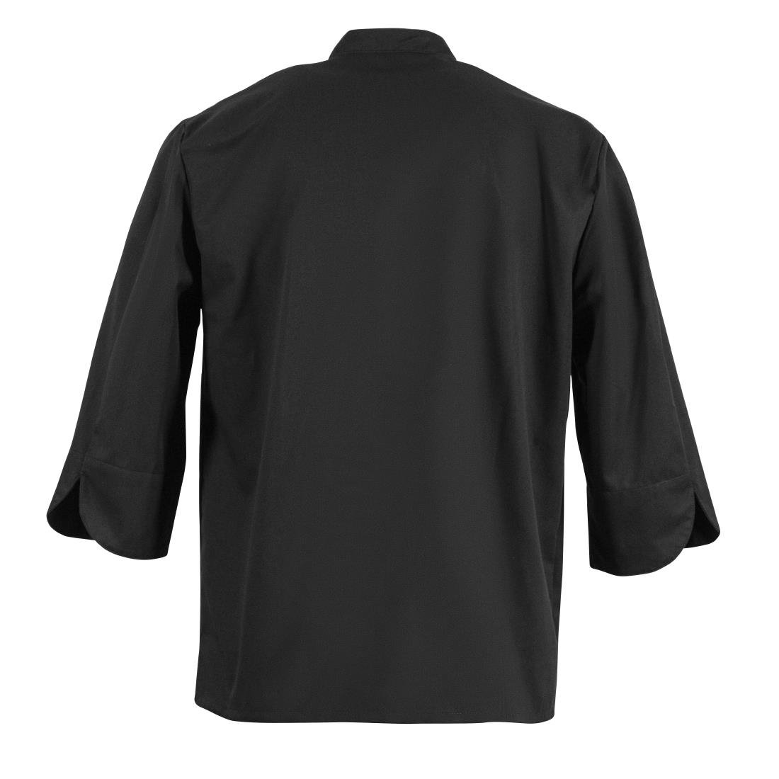 BB577-XL Whites Unisex Atlanta Chef Jacket Black Teflon Size XL JD Catering Equipment Solutions Ltd