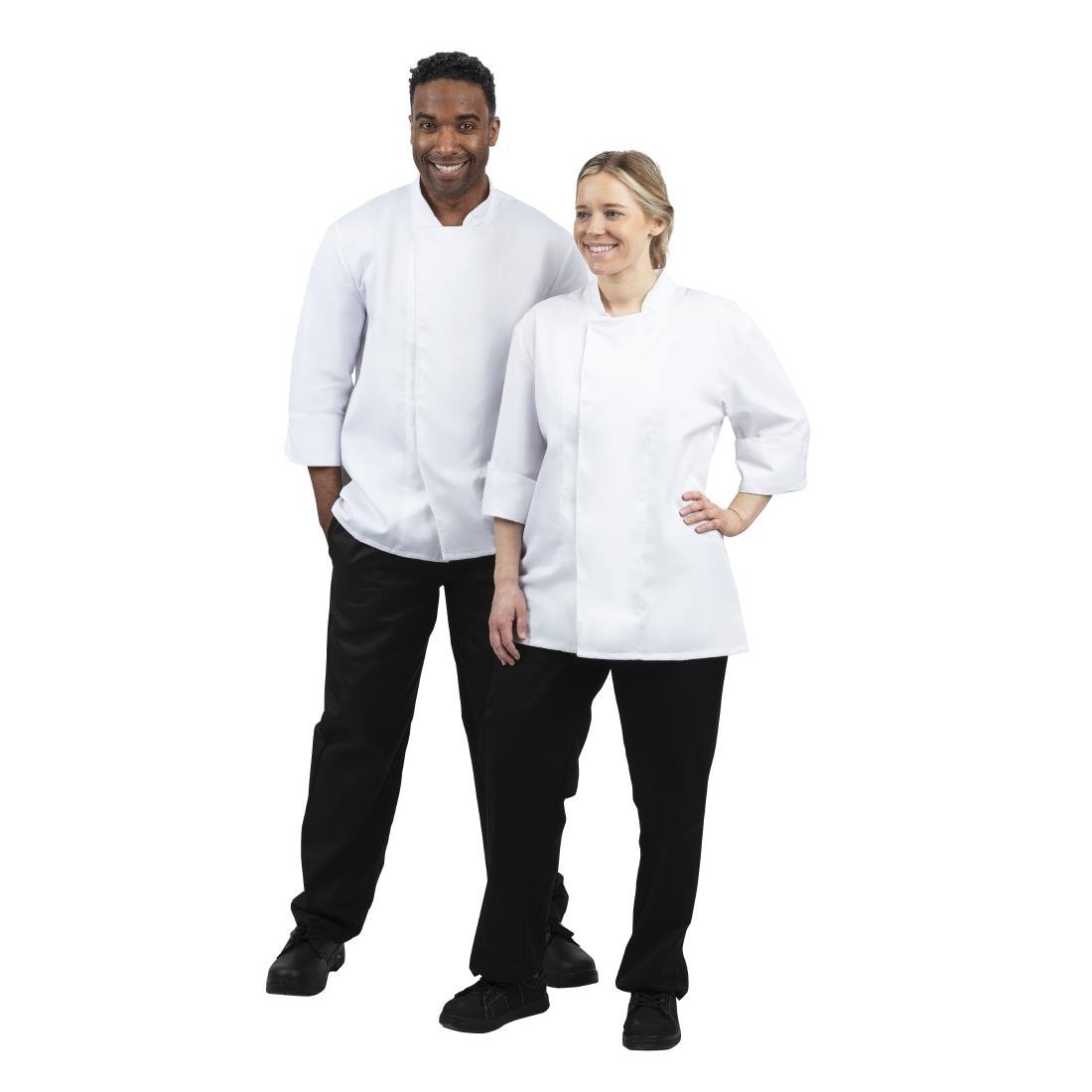 BB578-M Whites Unisex Atlanta Chef Jacket White Teflon Size M JD Catering Equipment Solutions Ltd