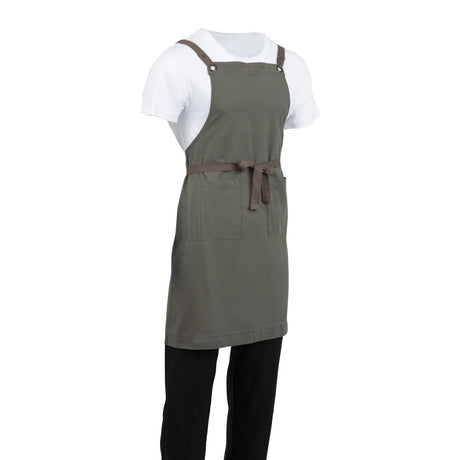 BB684 Southside Cotton Canvas Bib Apron Khaki JD Catering Equipment Solutions Ltd