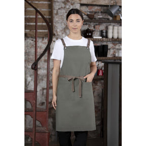 BB684 Southside Cotton Canvas Bib Apron Khaki JD Catering Equipment Solutions Ltd
