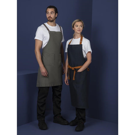 BB684 Southside Cotton Canvas Bib Apron Khaki JD Catering Equipment Solutions Ltd