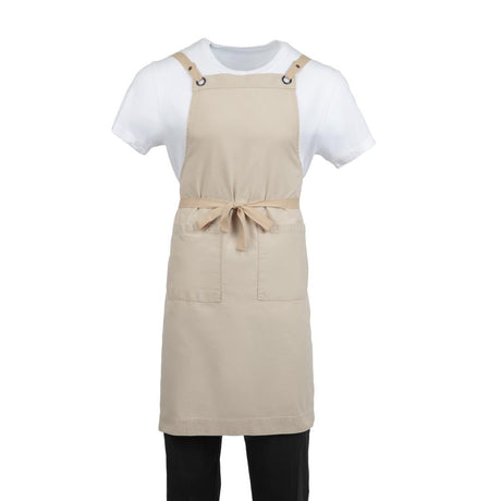 BB685 Southside Cotton Canvas Bib Apron Stone JD Catering Equipment Solutions Ltd