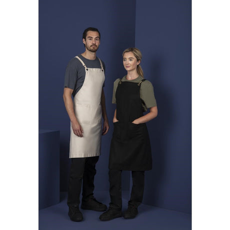 BB685 Southside Cotton Canvas Bib Apron Stone JD Catering Equipment Solutions Ltd