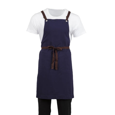 BB686 Southside Cotton Canvas Bib Apron Navy JD Catering Equipment Solutions Ltd
