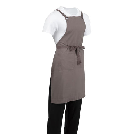 BB687 Southside Cotton Canvas Bib Apron Washed Grey JD Catering Equipment Solutions Ltd