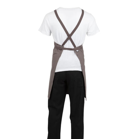 BB687 Southside Cotton Canvas Bib Apron Washed Grey JD Catering Equipment Solutions Ltd