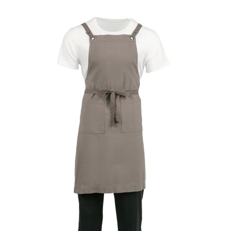 BB687 Southside Cotton Canvas Bib Apron Washed Grey JD Catering Equipment Solutions Ltd