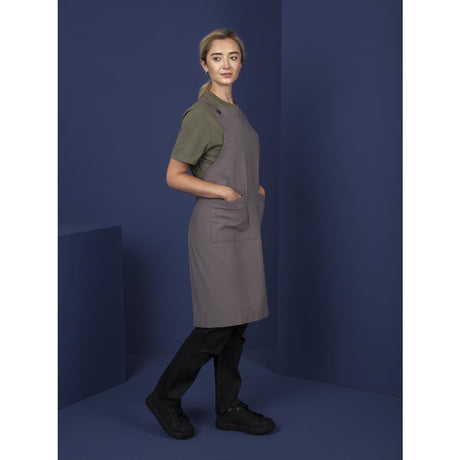 BB687 Southside Cotton Canvas Bib Apron Washed Grey JD Catering Equipment Solutions Ltd