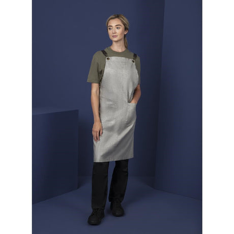 BB693 Southside Linen Blend Bib Apron Taupe JD Catering Equipment Solutions Ltd