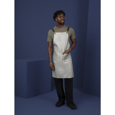 BB693 Southside Linen Blend Bib Apron Taupe JD Catering Equipment Solutions Ltd
