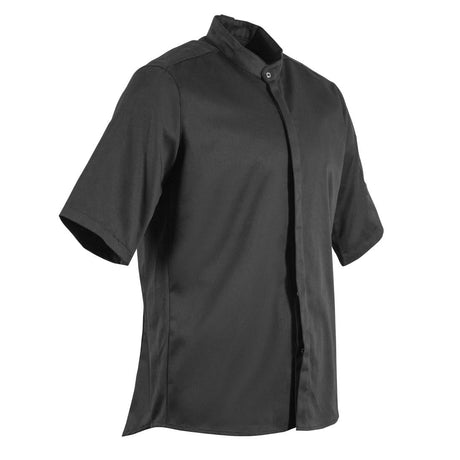 BB711-L Southside Band Collar Chefs Jacket Black Size L JD Catering Equipment Solutions Ltd