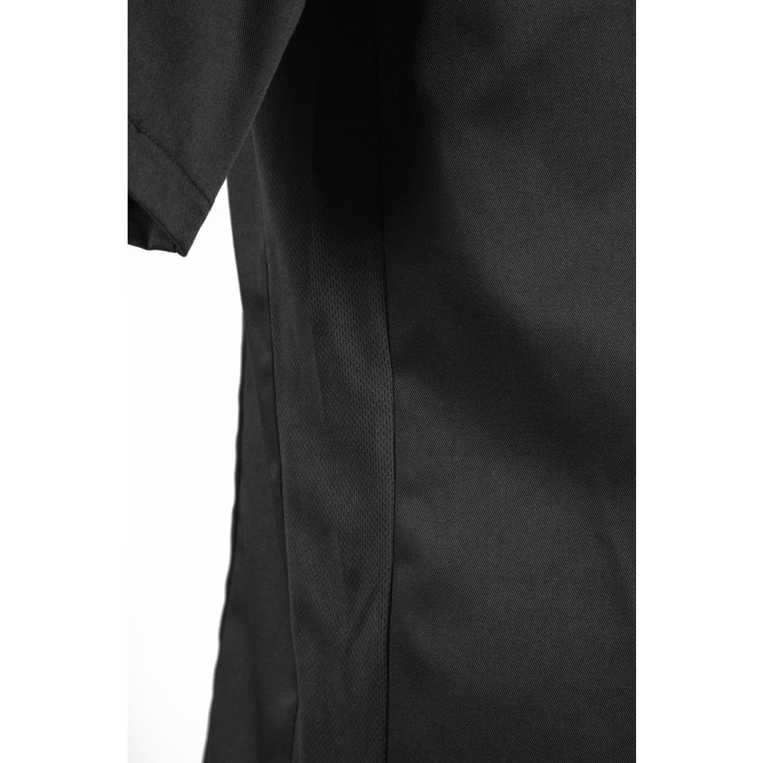 BB711-L Southside Band Collar Chefs Jacket Black Size L JD Catering Equipment Solutions Ltd