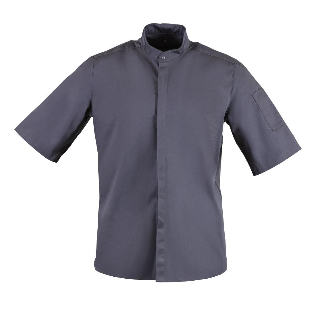 BB712-L Southside Band Collar Chefs Jacket Charcoal Size L JD Catering Equipment Solutions Ltd