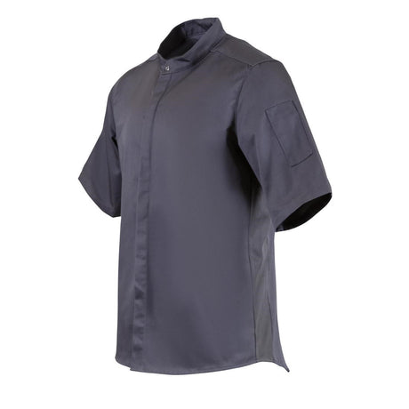 BB712-L Southside Band Collar Chefs Jacket Charcoal Size L JD Catering Equipment Solutions Ltd