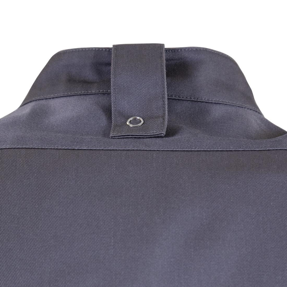 BB712-M Southside Band Collar Chefs Jacket Charcoal Size M JD Catering Equipment Solutions Ltd