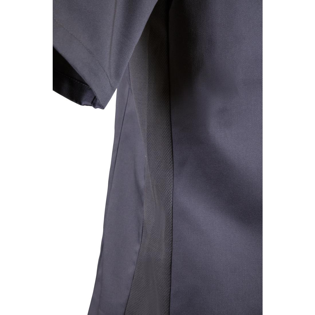 BB712-M Southside Band Collar Chefs Jacket Charcoal Size M JD Catering Equipment Solutions Ltd