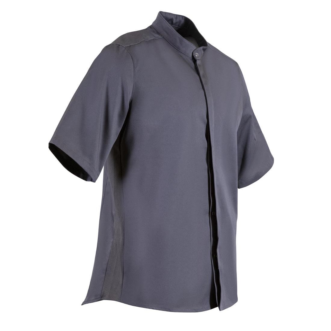 BB712-M Southside Band Collar Chefs Jacket Charcoal Size M JD Catering Equipment Solutions Ltd