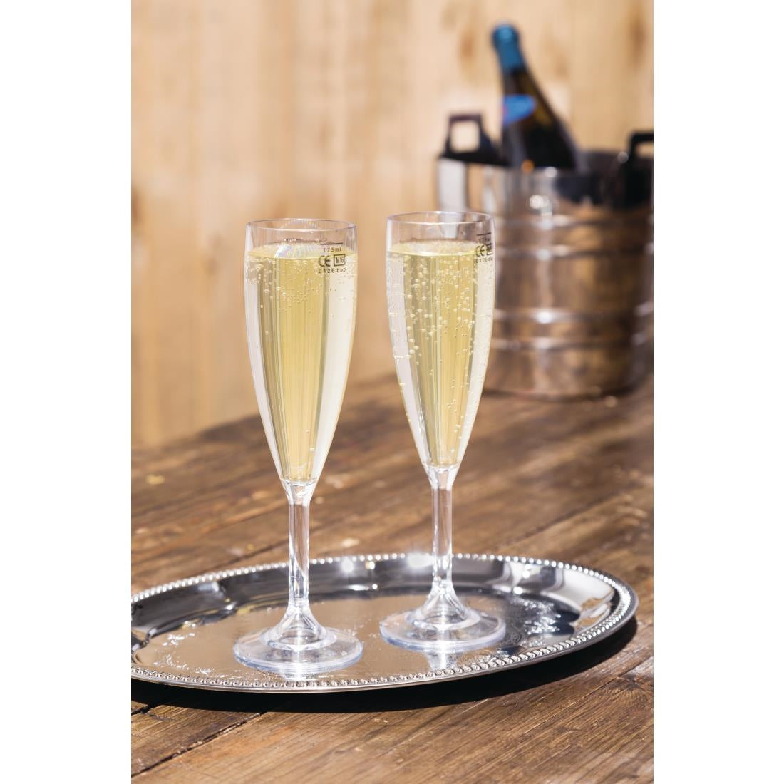BBP Polycarbonate Champagne Flutes 200ml CE Marked at 175ml (Pack of 12) JD Catering Equipment Solutions Ltd