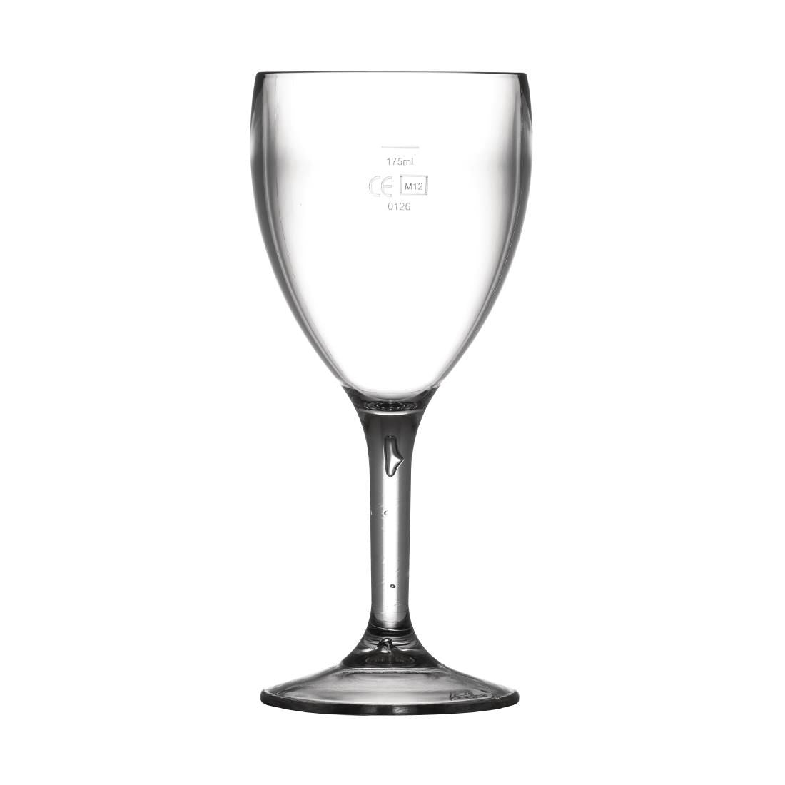 BBP Polycarbonate Wine Glasses 255ml CE Marked at 175ml (Pack of 12) JD Catering Equipment Solutions Ltd