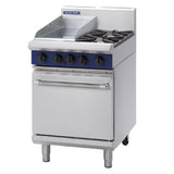 Blue Seal Evolution 2 Burner/300mm Griddle Static Oven Natural/LPG 600mm G504C - JD Catering Equipment Solutions Ltd