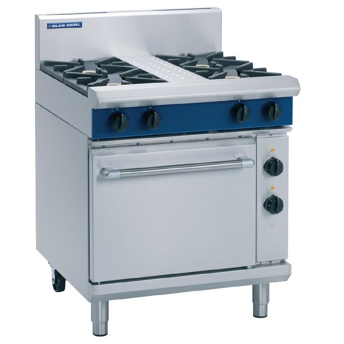 Blue Seal Evolution 4 Burner Electric Static Oven Natural/LPG 750mm GE505D JD Catering Equipment Solutions Ltd