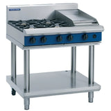 Blue Seal Evolution Cooktop 4 Open/1 Griddle Burner Natural/LPG on Stand 900mm G516C-LS - JD Catering Equipment Solutions Ltd