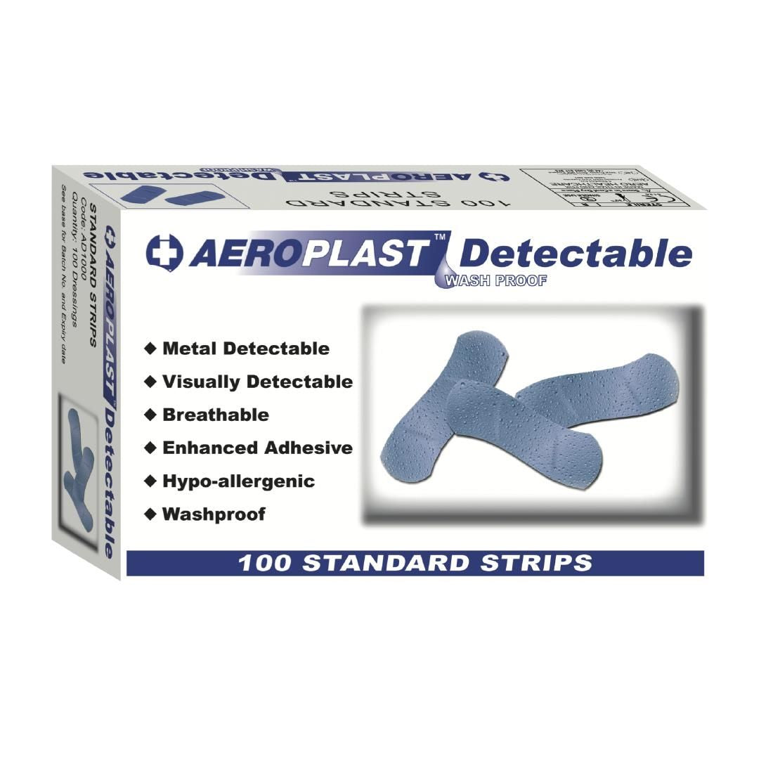 Blue Strip Detectable Plasters (Pack of 100) JD Catering Equipment Solutions Ltd