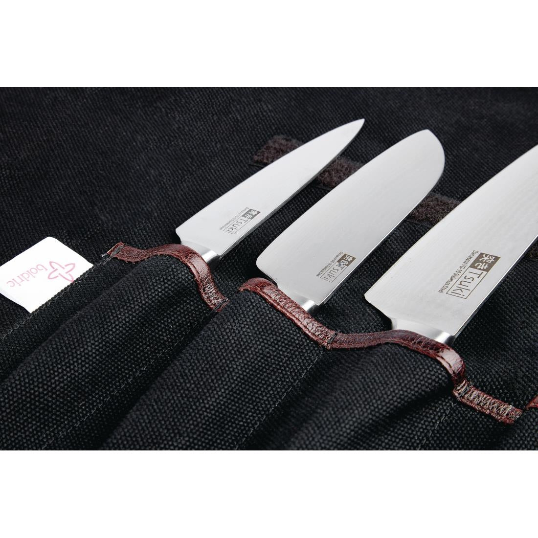 Boldric  Canvas Knife Bag Black 6 Slots JD Catering Equipment Solutions Ltd