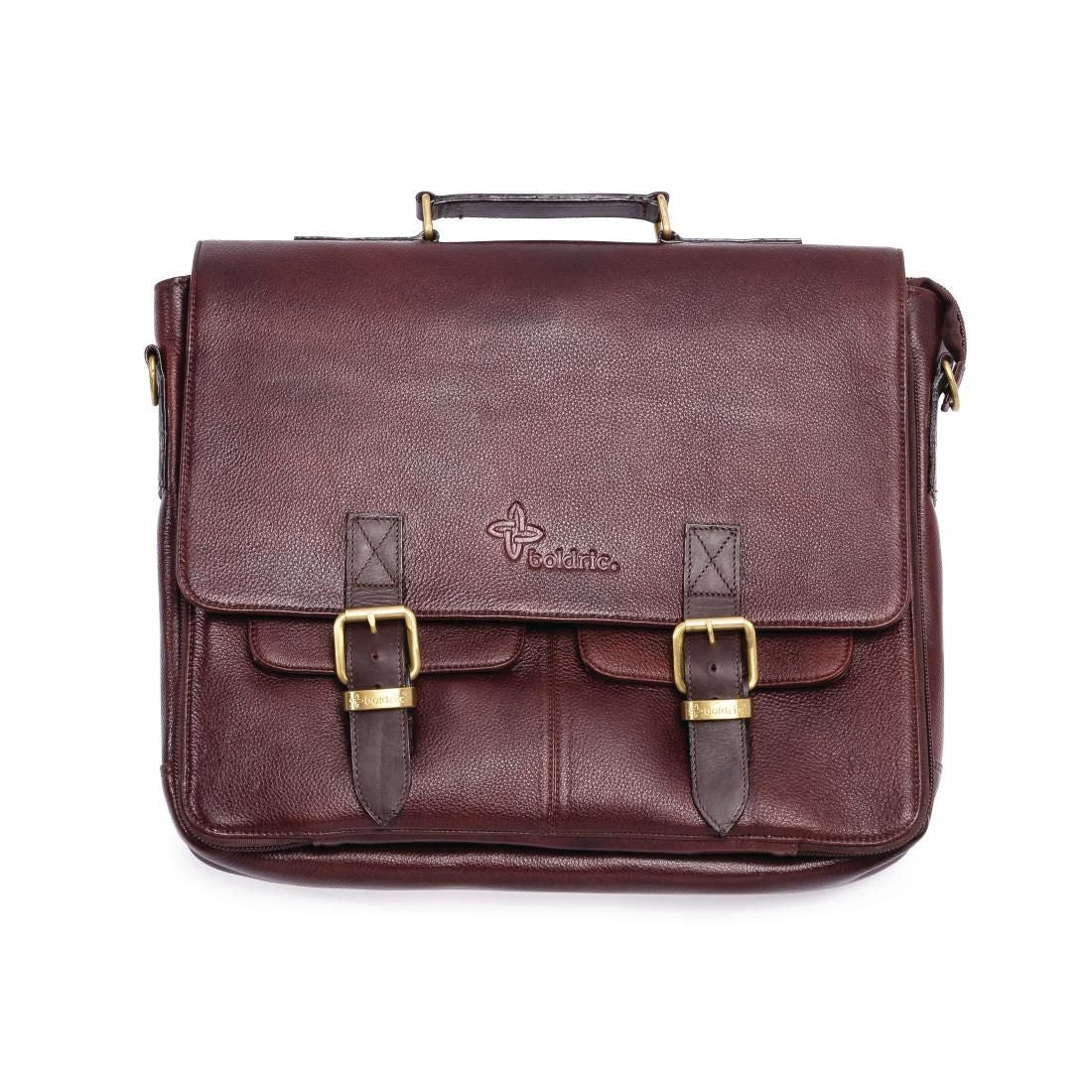 Boldric Messenger Leather Knife Bag Brown 10 Slots JD Catering Equipment Solutions Ltd