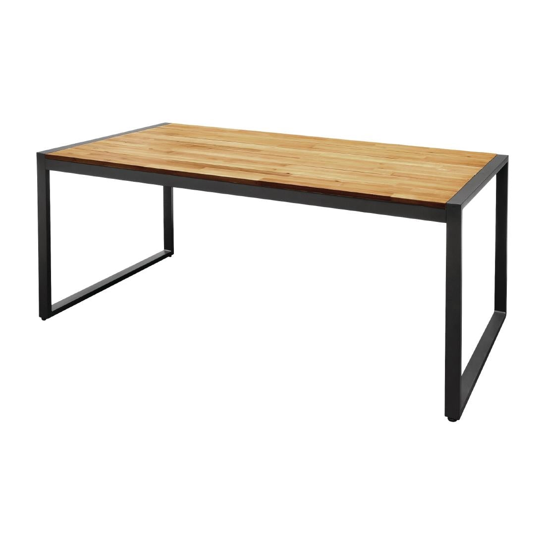 Bolero Acacia Wood and Steel Rectangular Industrial Table 1800mm JD Catering Equipment Solutions Ltd