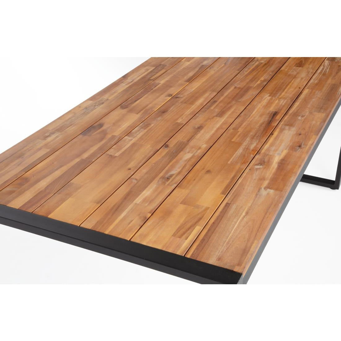 Bolero Acacia Wood and Steel Rectangular Industrial Table 1800mm JD Catering Equipment Solutions Ltd