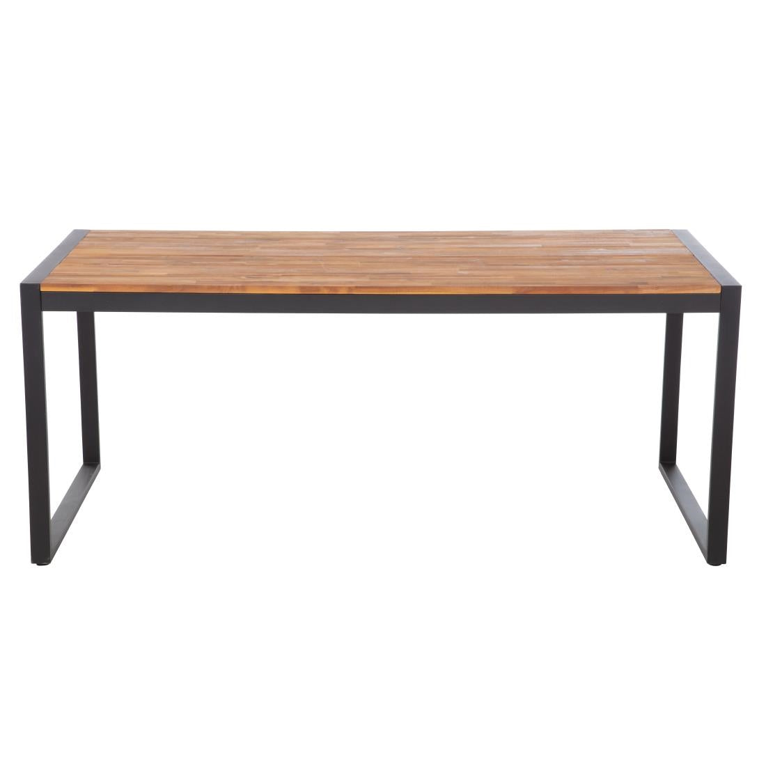 Bolero Acacia Wood and Steel Rectangular Industrial Table 1800mm JD Catering Equipment Solutions Ltd