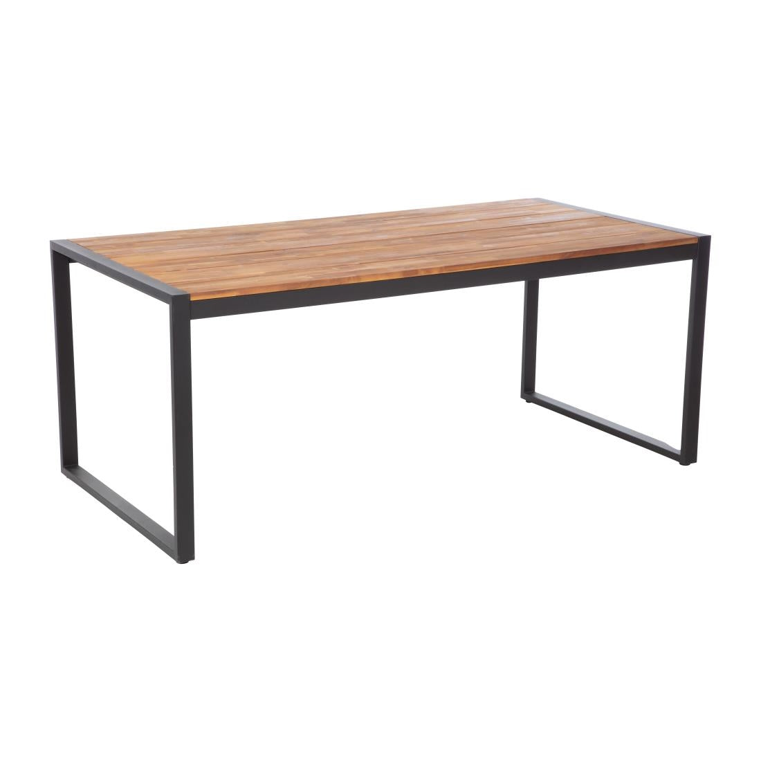 Bolero Acacia Wood and Steel Rectangular Industrial Table 1800mm JD Catering Equipment Solutions Ltd