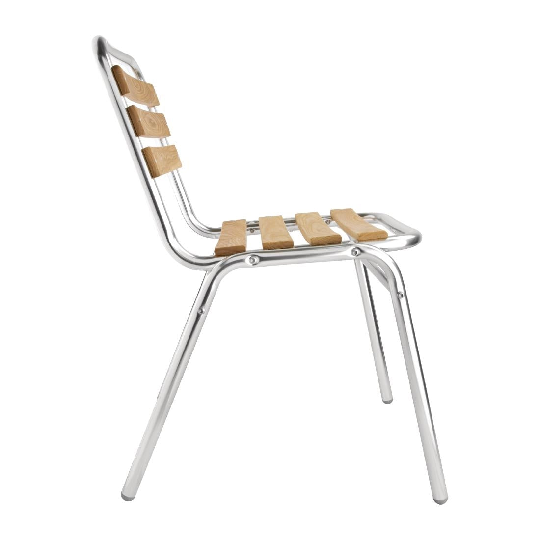 Bolero Aluminium & Ash Bistro Sidechair (Pack 4) JD Catering Equipment Solutions Ltd