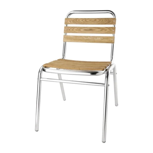 Bolero Aluminium & Ash Bistro Sidechair (Pack 4) JD Catering Equipment Solutions Ltd